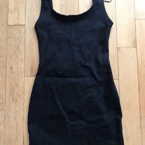 New Zara black short jeans dress s open back